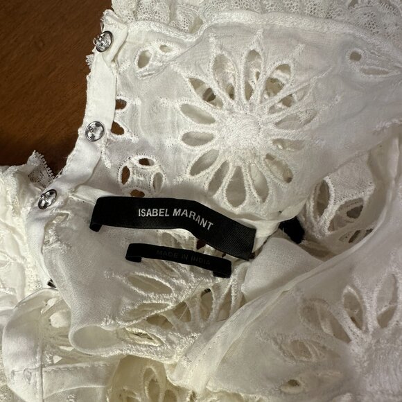Isabel Marant Blouse & Skirt Set White Floral Eyelet size 34 - Picture 5 of 14